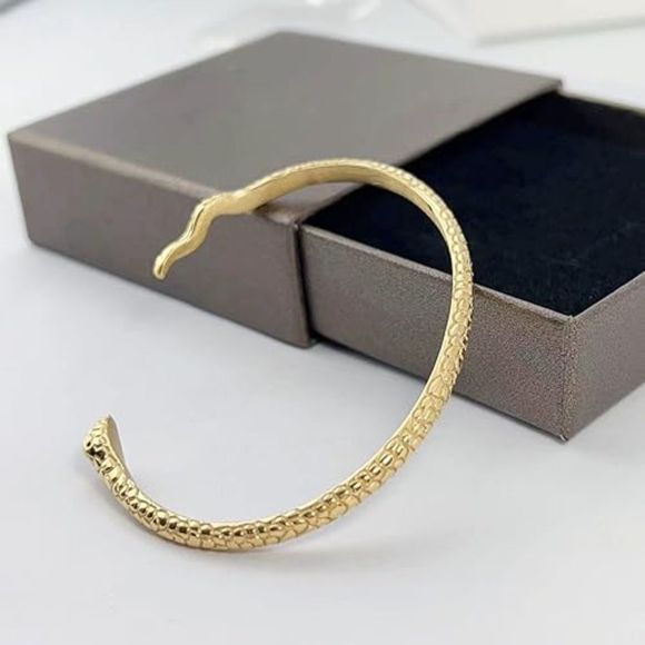 4K Gold Bracelet for Women Snake Cuff Bracelet Gift- Valentines - Picture 4 of 4
